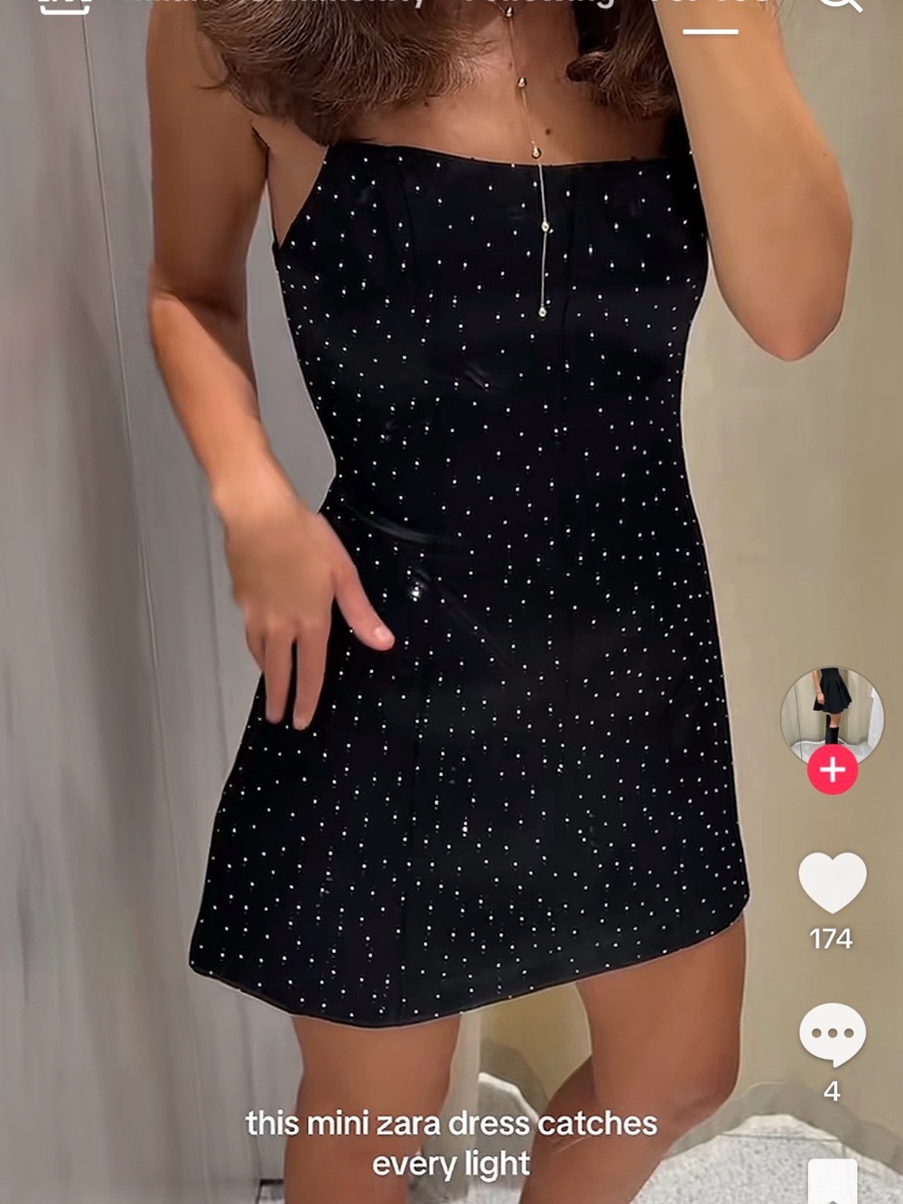 Zara Black Sparkle Slip Mini Dress